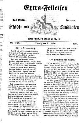 Würzburger Stadt- und Landbote Dienstag 3. Oktober 1854