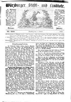 Würzburger Stadt- und Landbote Samstag 7. Oktober 1854