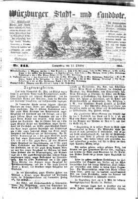 Würzburger Stadt- und Landbote Donnerstag 12. Oktober 1854