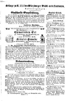 Würzburger Stadt- und Landbote Montag 23. Oktober 1854