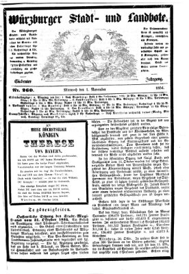 Würzburger Stadt- und Landbote Mittwoch 1. November 1854