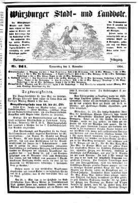 Würzburger Stadt- und Landbote Donnerstag 2. November 1854