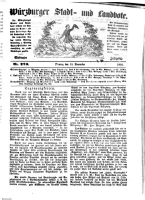 Würzburger Stadt- und Landbote Montag 13. November 1854