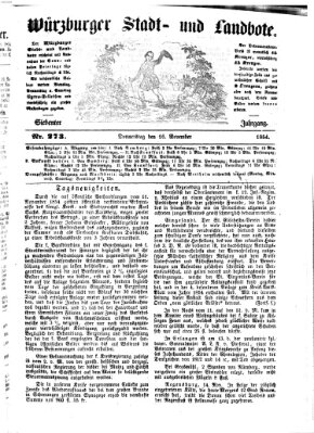 Würzburger Stadt- und Landbote Donnerstag 16. November 1854