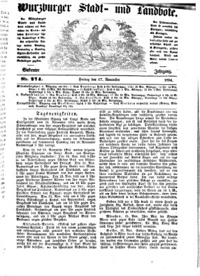 Würzburger Stadt- und Landbote Freitag 17. November 1854