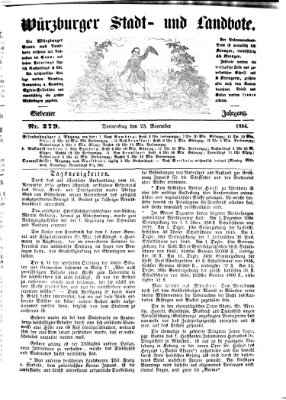 Würzburger Stadt- und Landbote Donnerstag 23. November 1854