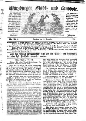 Würzburger Stadt- und Landbote Samstag 25. November 1854