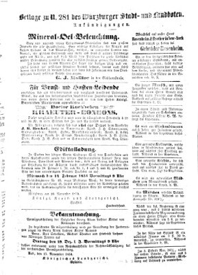 Würzburger Stadt- und Landbote Samstag 25. November 1854