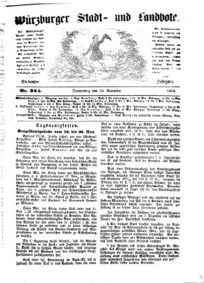 Würzburger Stadt- und Landbote Donnerstag 30. November 1854