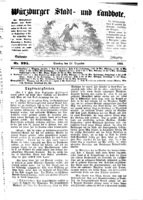 Würzburger Stadt- und Landbote Dienstag 12. Dezember 1854