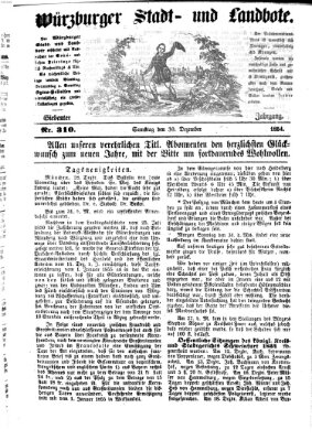 Würzburger Stadt- und Landbote Samstag 30. Dezember 1854