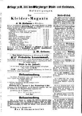 Würzburger Stadt- und Landbote Samstag 23. Dezember 1854