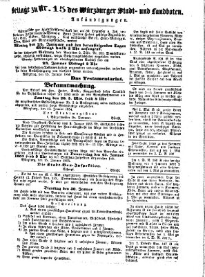 Würzburger Stadt- und Landbote Mittwoch 17. Januar 1855