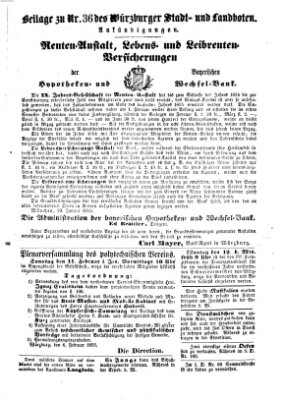 Würzburger Stadt- und Landbote Samstag 10. Februar 1855