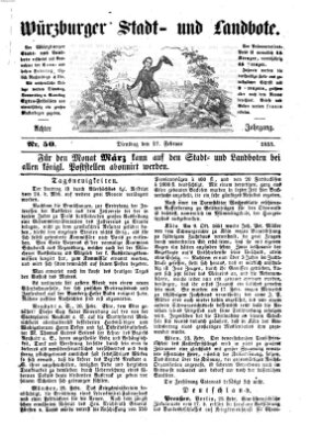 Würzburger Stadt- und Landbote Dienstag 27. Februar 1855