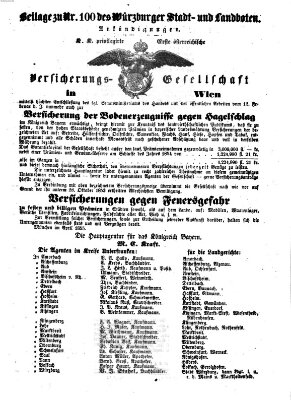 Würzburger Stadt- und Landbote Donnerstag 26. April 1855