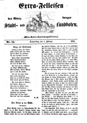 Würzburger Stadt- und Landbote Donnerstag 1. Februar 1855