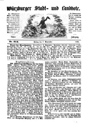 Würzburger Stadt- und Landbote Freitag 7. September 1855