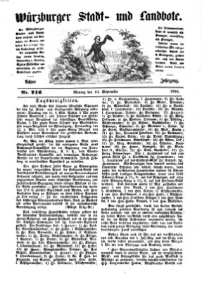 Würzburger Stadt- und Landbote Montag 10. September 1855