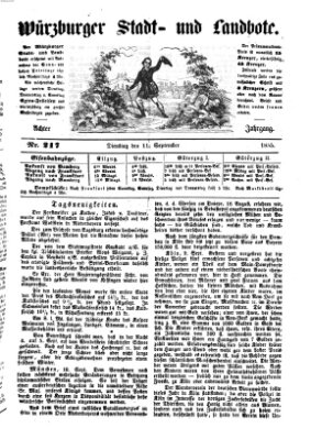 Würzburger Stadt- und Landbote Dienstag 11. September 1855