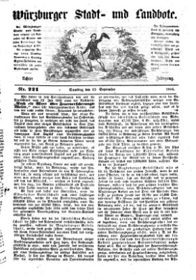 Würzburger Stadt- und Landbote Samstag 15. September 1855