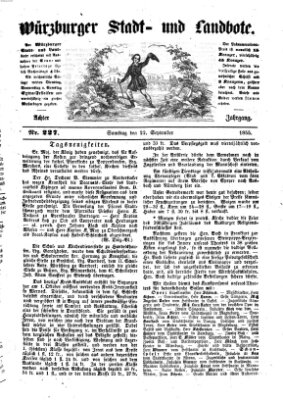 Würzburger Stadt- und Landbote Samstag 22. September 1855