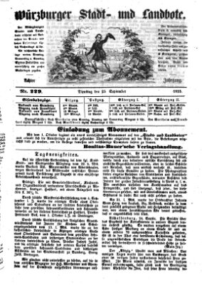 Würzburger Stadt- und Landbote Dienstag 25. September 1855