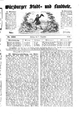 Würzburger Stadt- und Landbote Freitag 7. Dezember 1855