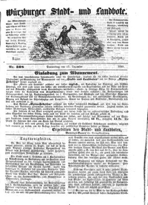 Würzburger Stadt- und Landbote Donnerstag 27. Dezember 1855