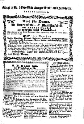 Würzburger Stadt- und Landbote Mittwoch 20. Februar 1856