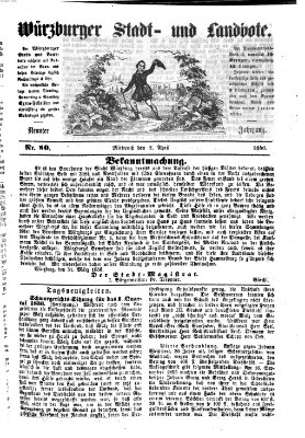 Würzburger Stadt- und Landbote Mittwoch 2. April 1856