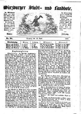 Würzburger Stadt- und Landbote Dienstag 15. April 1856