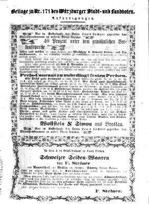 Würzburger Stadt- und Landbote Freitag 18. Juli 1856