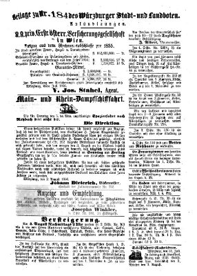 Würzburger Stadt- und Landbote Samstag 2. August 1856