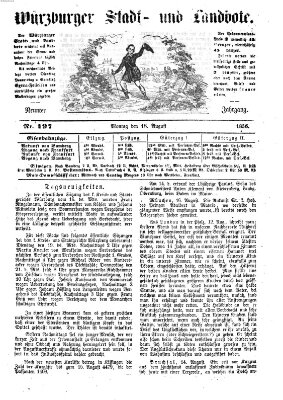 Würzburger Stadt- und Landbote Montag 18. August 1856