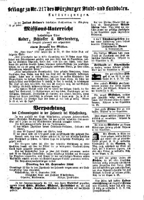 Würzburger Stadt- und Landbote Mittwoch 10. September 1856