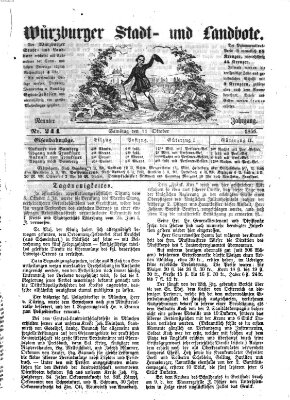 Würzburger Stadt- und Landbote Samstag 11. Oktober 1856