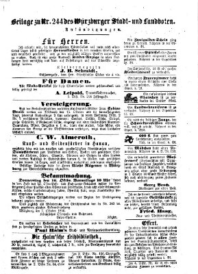 Würzburger Stadt- und Landbote Samstag 11. Oktober 1856