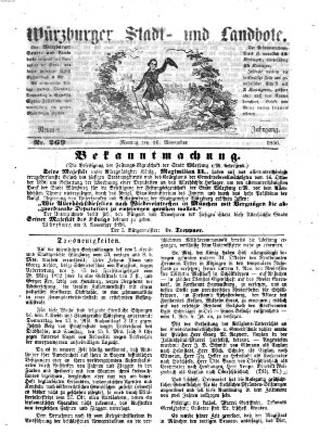 Würzburger Stadt- und Landbote Montag 10. November 1856