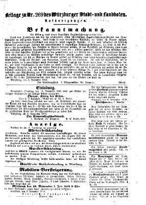 Würzburger Stadt- und Landbote Montag 10. November 1856