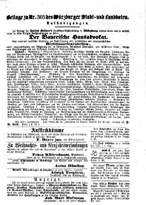 Würzburger Stadt- und Landbote Montag 22. Dezember 1856