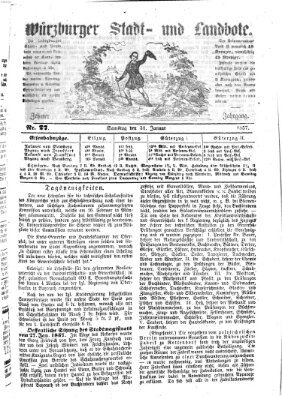 Würzburger Stadt- und Landbote Samstag 31. Januar 1857