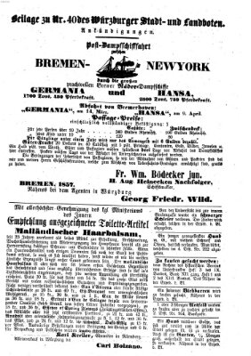 Würzburger Stadt- und Landbote Montag 16. Februar 1857