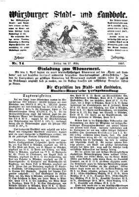 Würzburger Stadt- und Landbote Freitag 27. März 1857