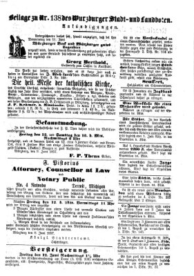 Würzburger Stadt- und Landbote Mittwoch 10. Juni 1857