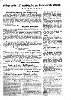 Würzburger Stadt- und Landbote Samstag 25. Juli 1857