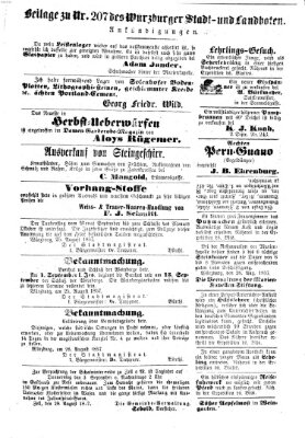 Würzburger Stadt- und Landbote Samstag 29. August 1857