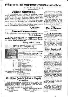 Würzburger Stadt- und Landbote Samstag 12. September 1857