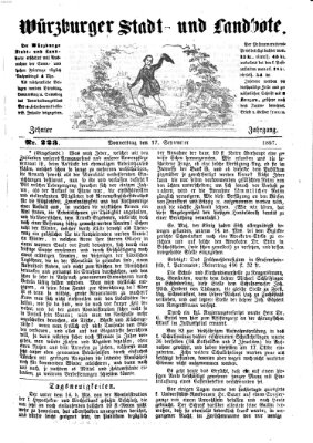 Würzburger Stadt- und Landbote Donnerstag 17. September 1857