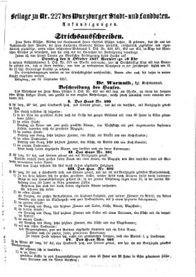 Würzburger Stadt- und Landbote Dienstag 22. September 1857